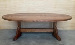 Table basse ovale en Oak Oak dans le style Arts & Crafts