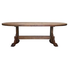 Table basse ovale en Oak Oak dans le style Arts & Crafts