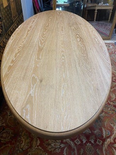 Oval Oak Dining Table with Vase-Shaped Legs, 20th Century