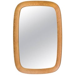 Oval Oak Wall Mirror by Fröseke, Sweden, 1950s