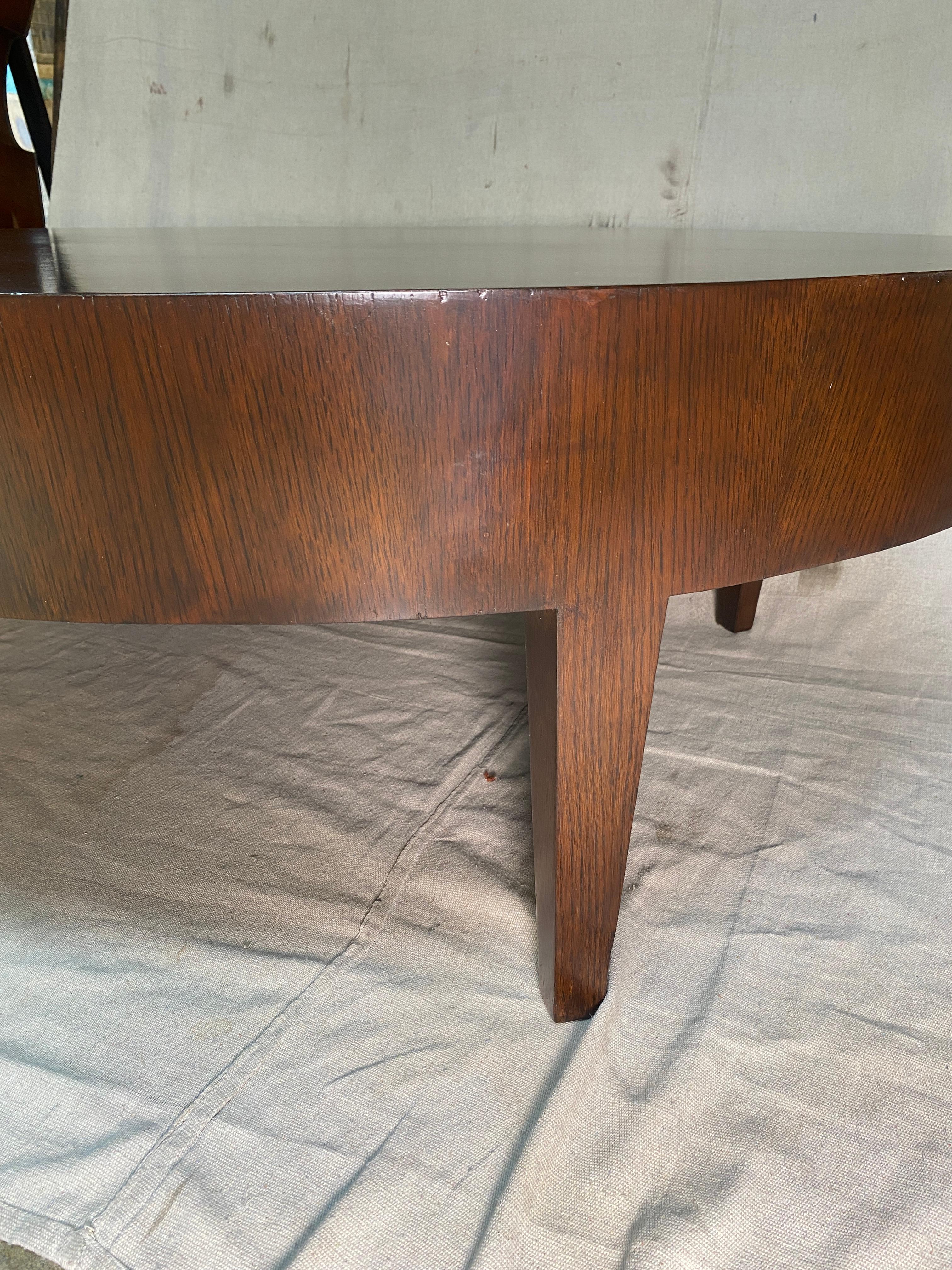 Late 20th Century Oval Oak Wood Barbara Barry Coffee Table, 1980s For Sale