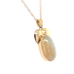Oval Opal 14K Yellow Gold Pendant