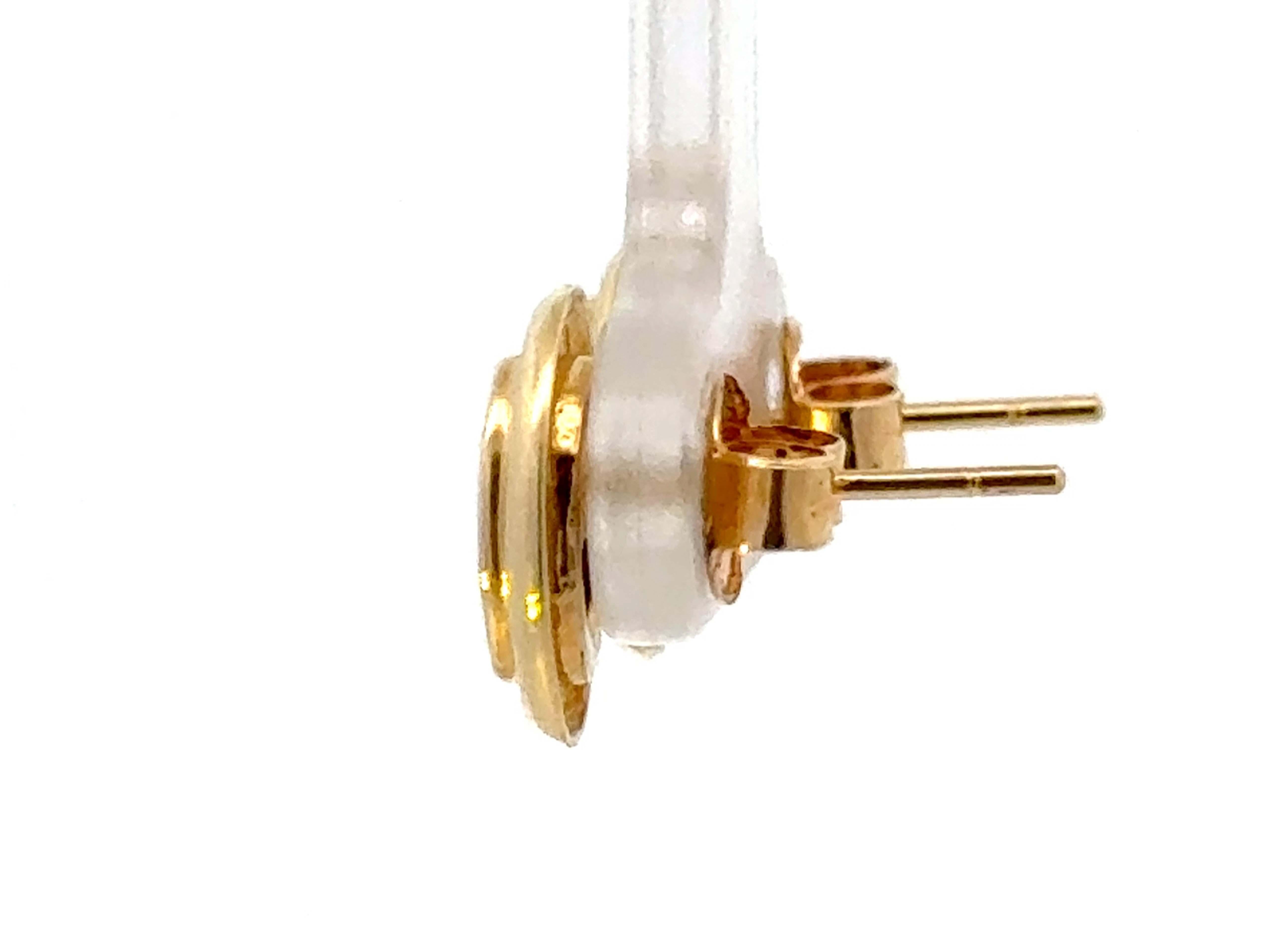 Women's Oval Opal Dublet Earrings 14K Yellow Gold For Sale