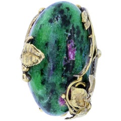 Oval Opal Floral Ring