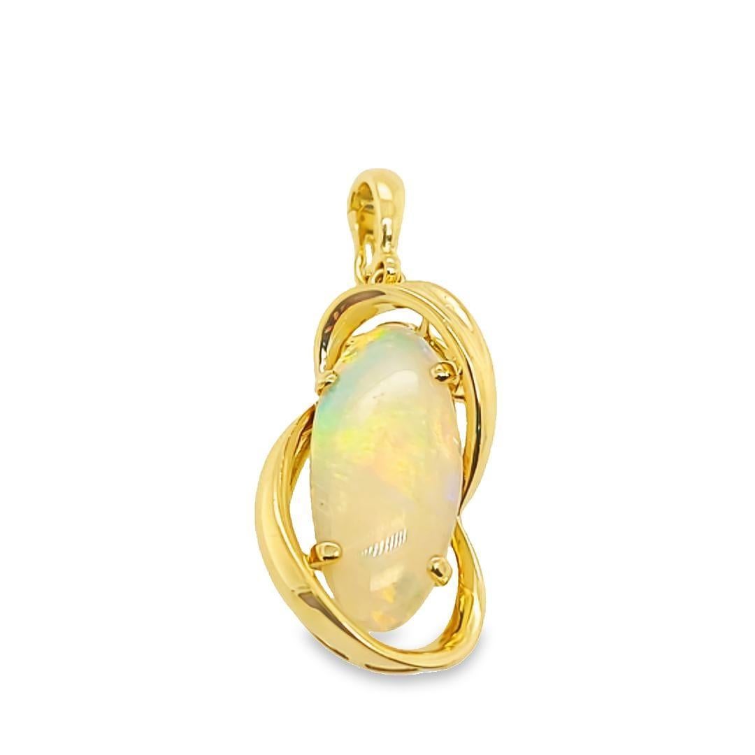 Oval Opal Pendant Enhancer in Yellow Gold For Sale 1