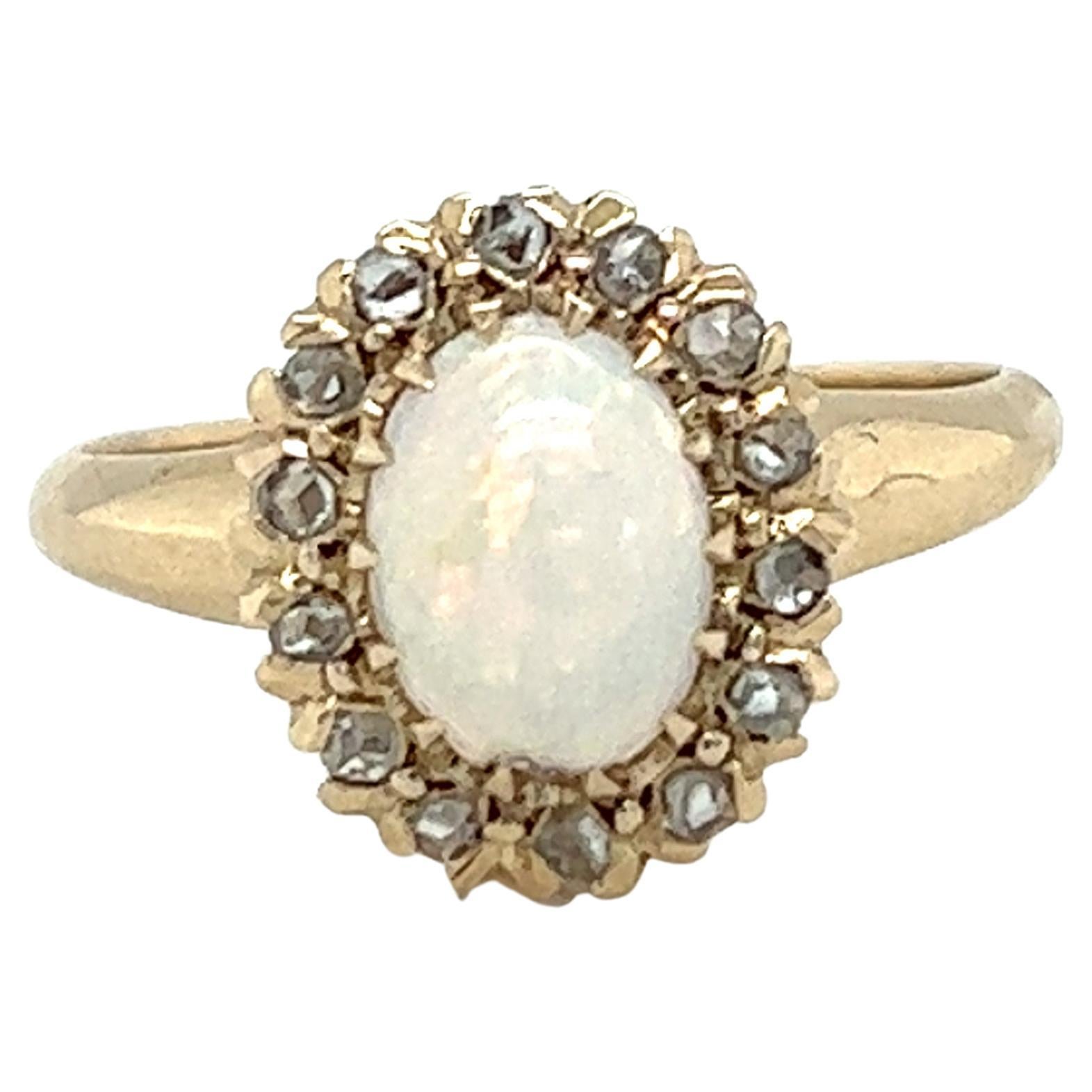 Rose Cut Salt and Pepper Diamond Ring in Yellow Gold For Sale at ...