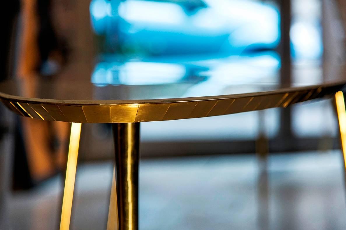 Oval Opaline Glass Italian Coffee Table, 1970s 1