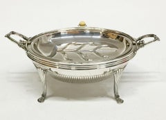 Oval Oyster Silver Plated Dish with Tilting Lid by Cooper Brothers Sheffield