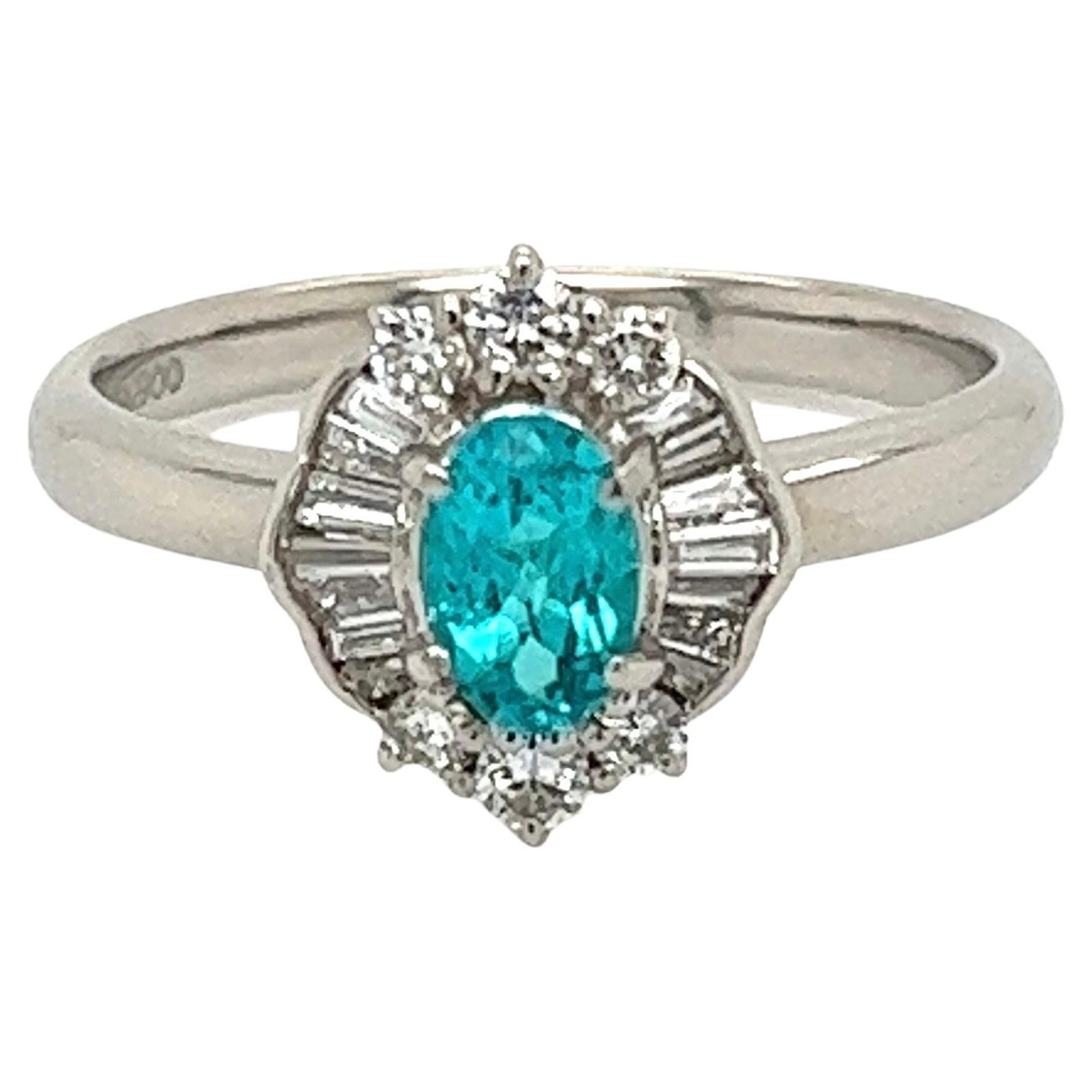 Spectra Fine Jewellery Paraiba Tourmaline Diamond Emerald Oval Ring For ...