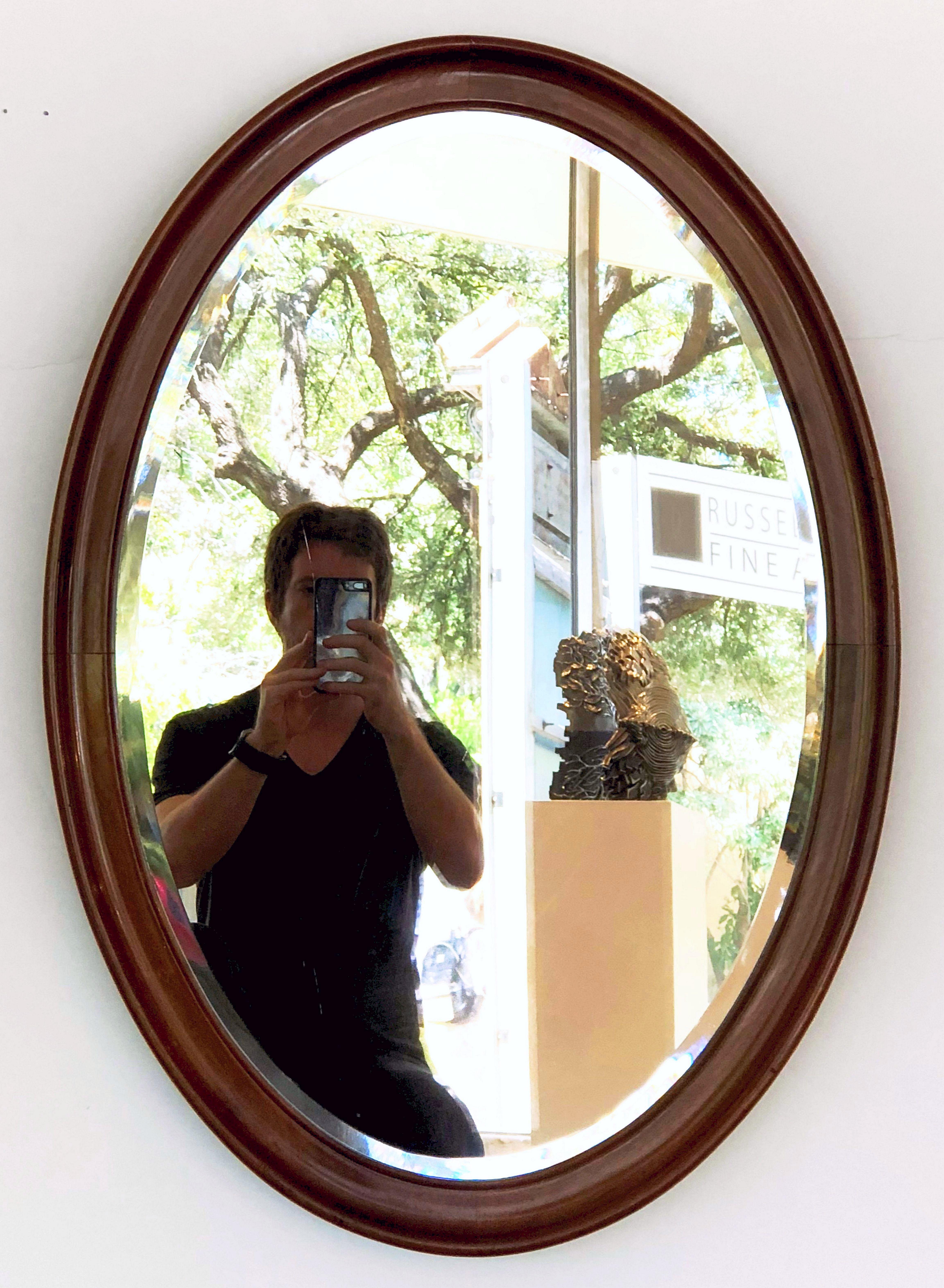 mahogany oval mirror