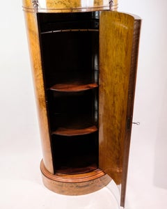 Oval Pedestal Cabinet Made In Walnut And With A Hand-Polished Surface From 1840s