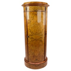 Oval Pedestal Cabinet Made In Walnut And With A Hand-Polished Surface From 1840s