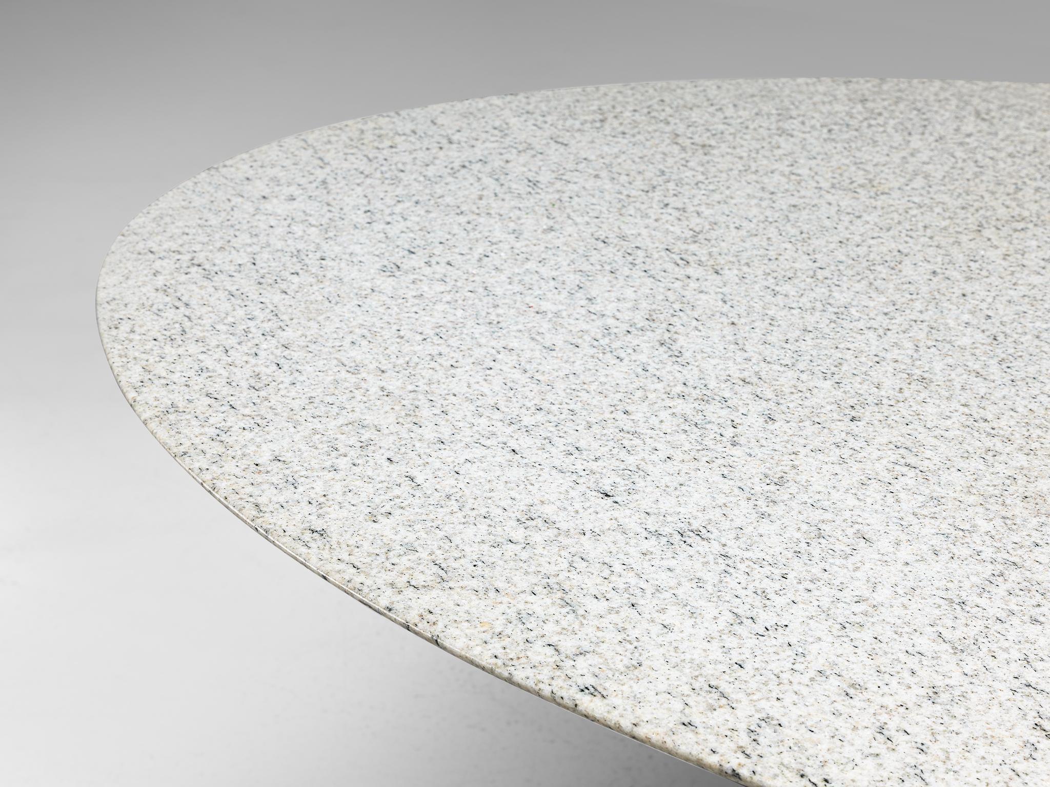 oval granite dining table