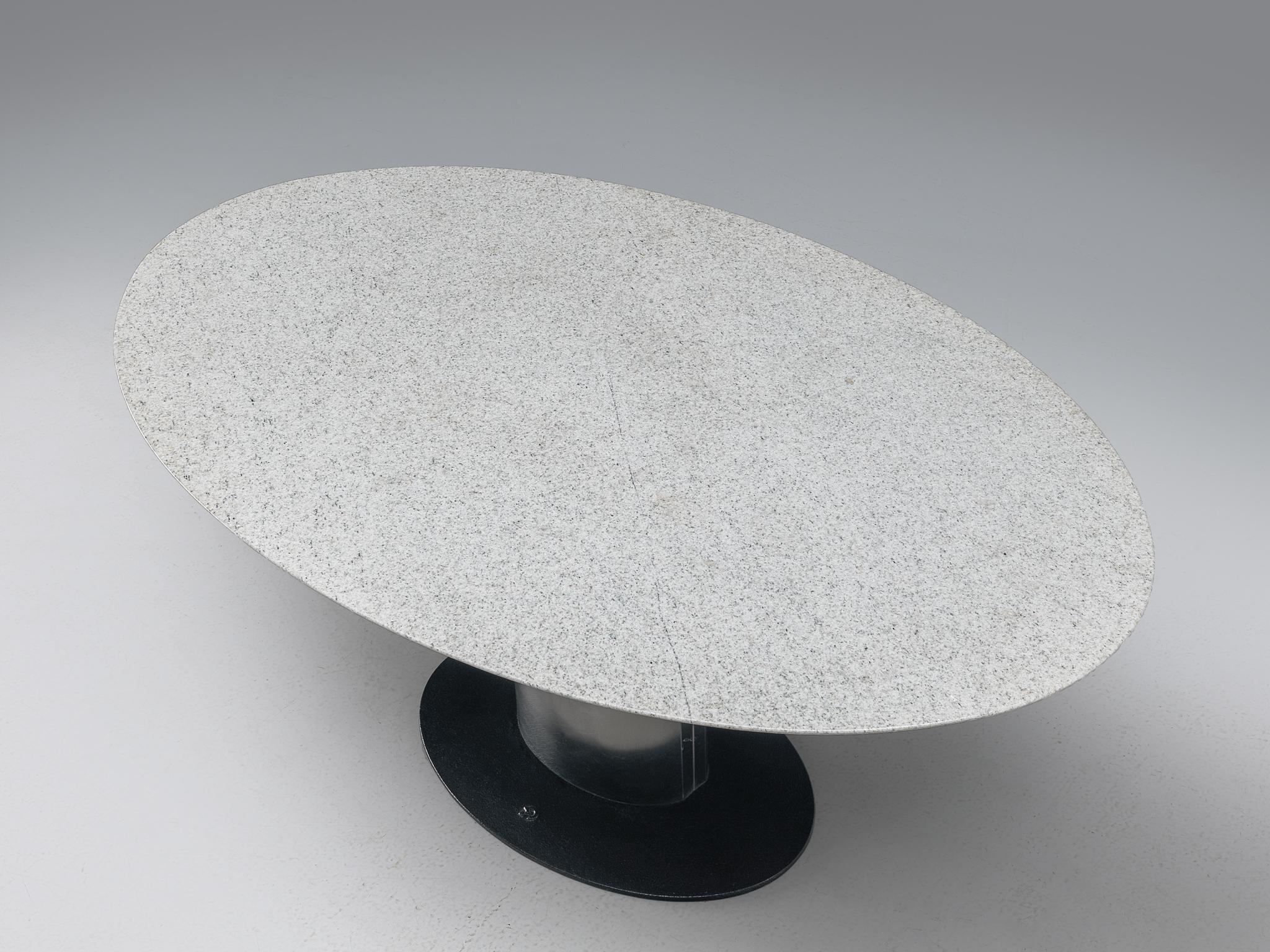 oval granite dining table