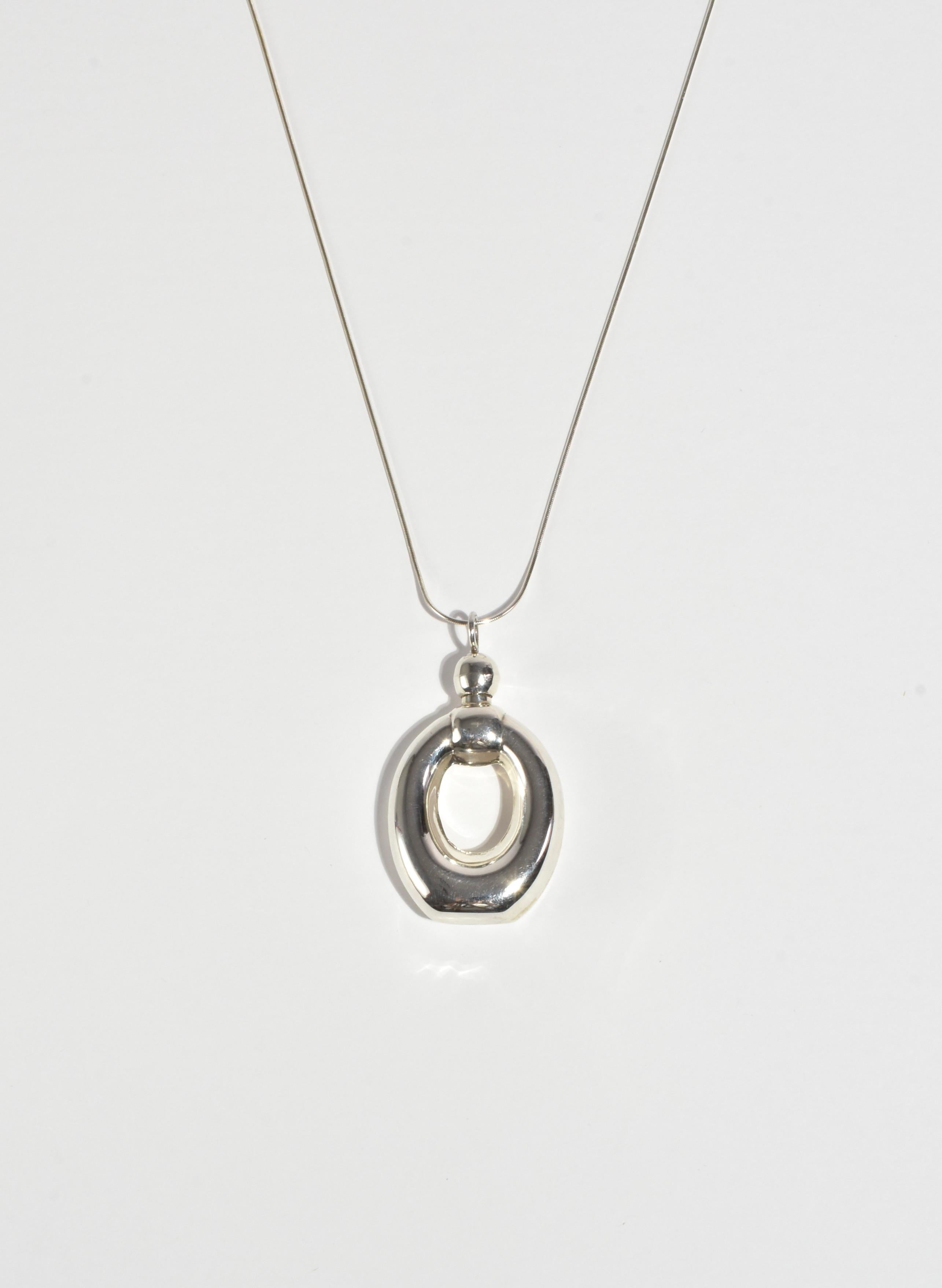 Women's or Men's Oval Perfume Bottle Pendant Necklace