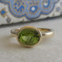 Oval Peridot 14kt Yellow Gold Ring - Size 7