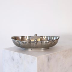 Oval Pewter Bowl made by Just Andersen, 1930s, Denmark