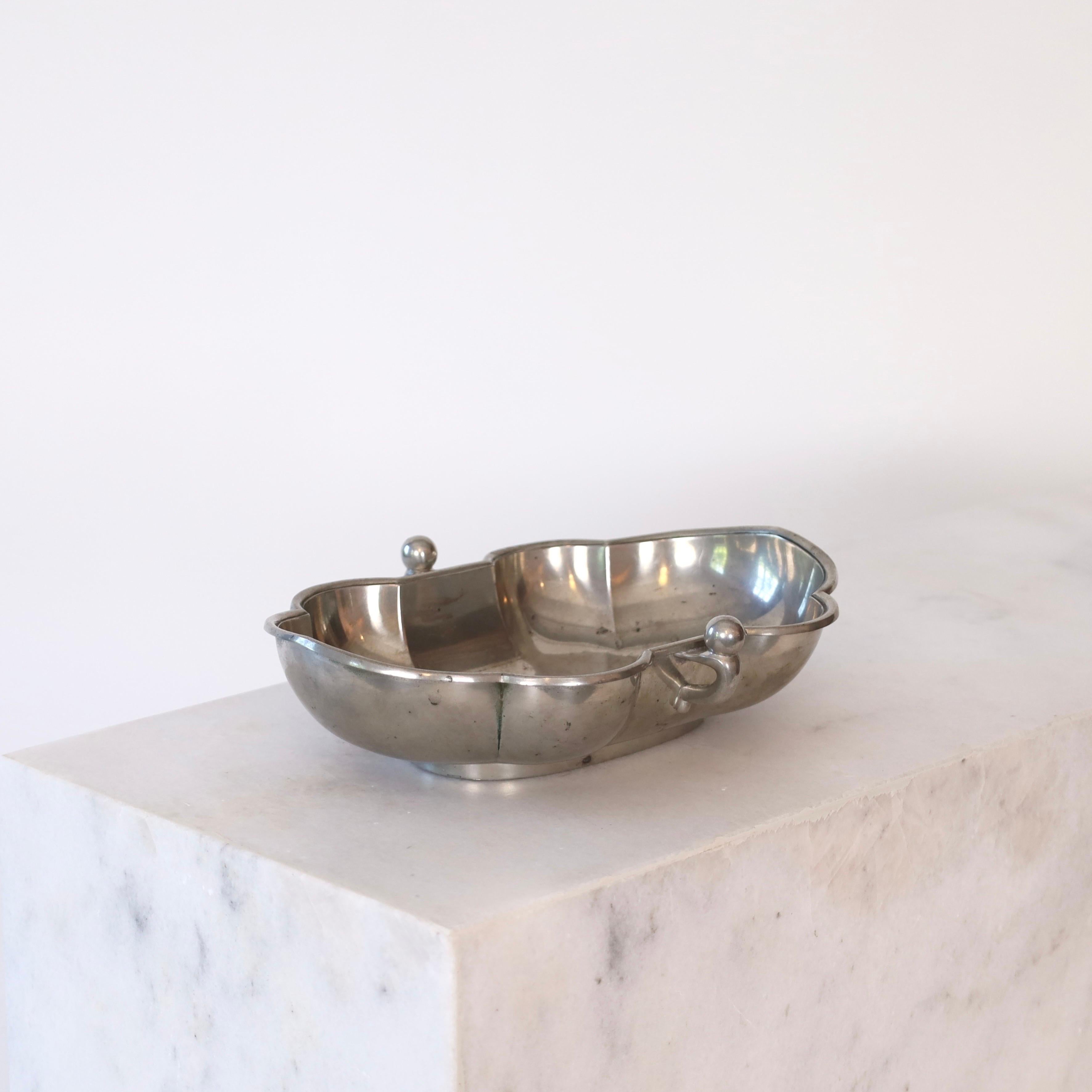 Danish Oval Pewter Bowl made by Just Andersen, 1930s, Denmark For Sale