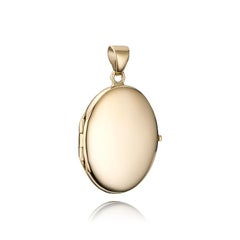 Ovales Foto Medaillon - 14 Karat Gold - polierte Oberfläche - 26 x 40 mm - 9,7 g