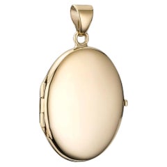 Ovales Foto Medaillon - 14 Karat Gold - polierte Oberfläche - 26 x 40 mm - 9,7 g