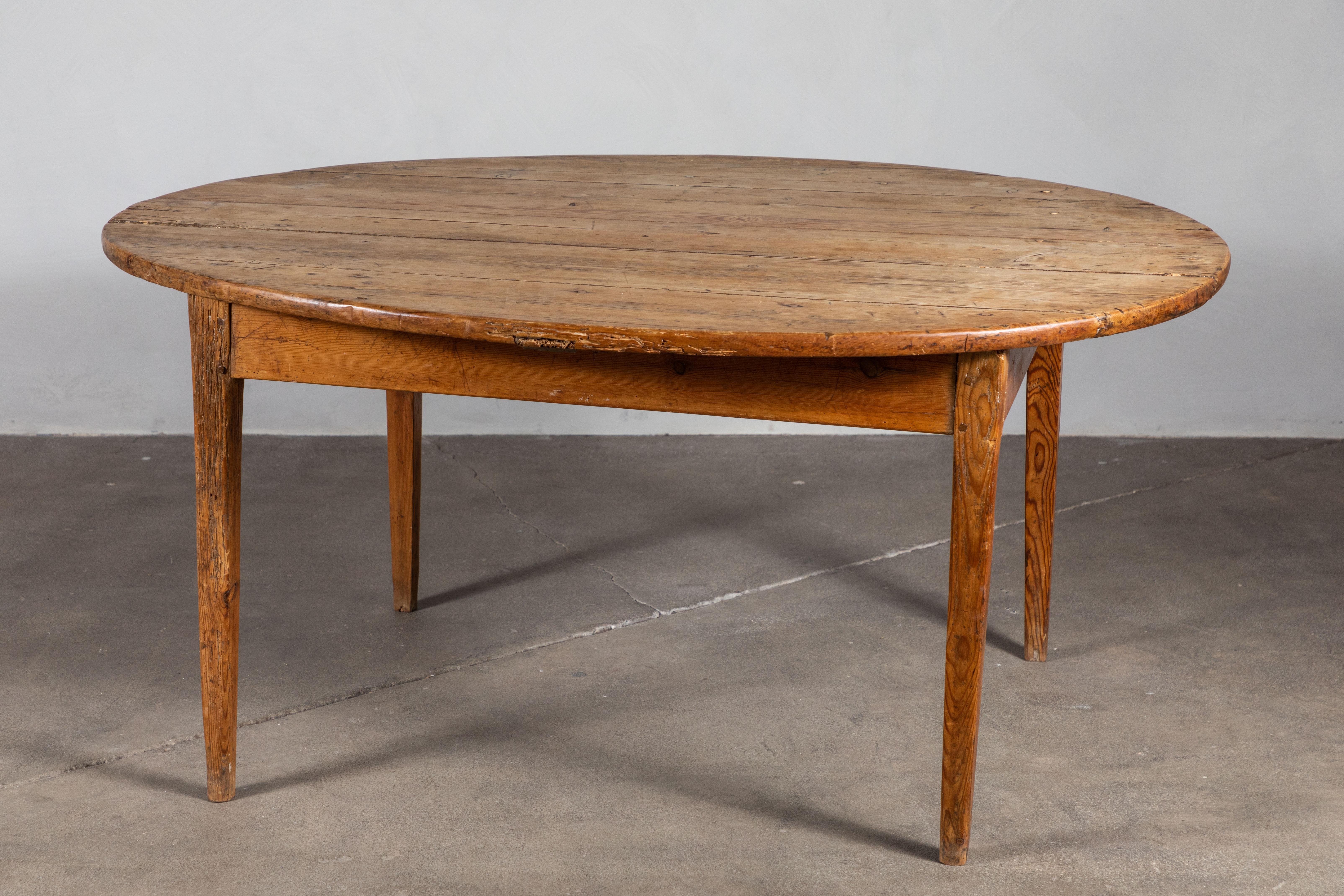 Early 20th Century Oval Pine Dining Table 