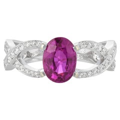 Oval Pink Sapphire and Diamond Ring