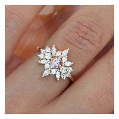 Oval Pink Sapphire & Diamonds Unique Engagement Ring, Alternative Bride, Phoenix