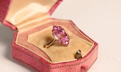 Tourmaline Ring. 1.90ct Oval Cut Tourmaline Diamond Cluster Ring 18K Yellow Gold
