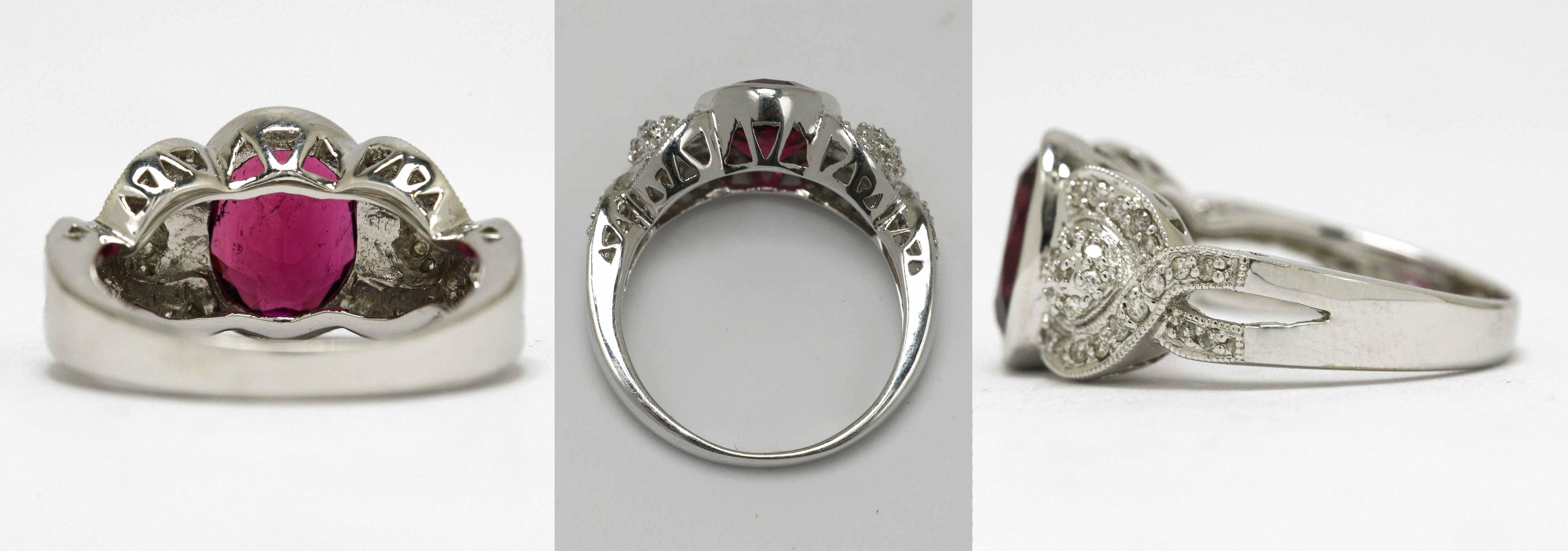 antique rubellite tourmaline engagement rings