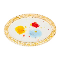 Oval Plate 36x24cm Gold Hand Painted Coralla Maiuri Modern New Tableware