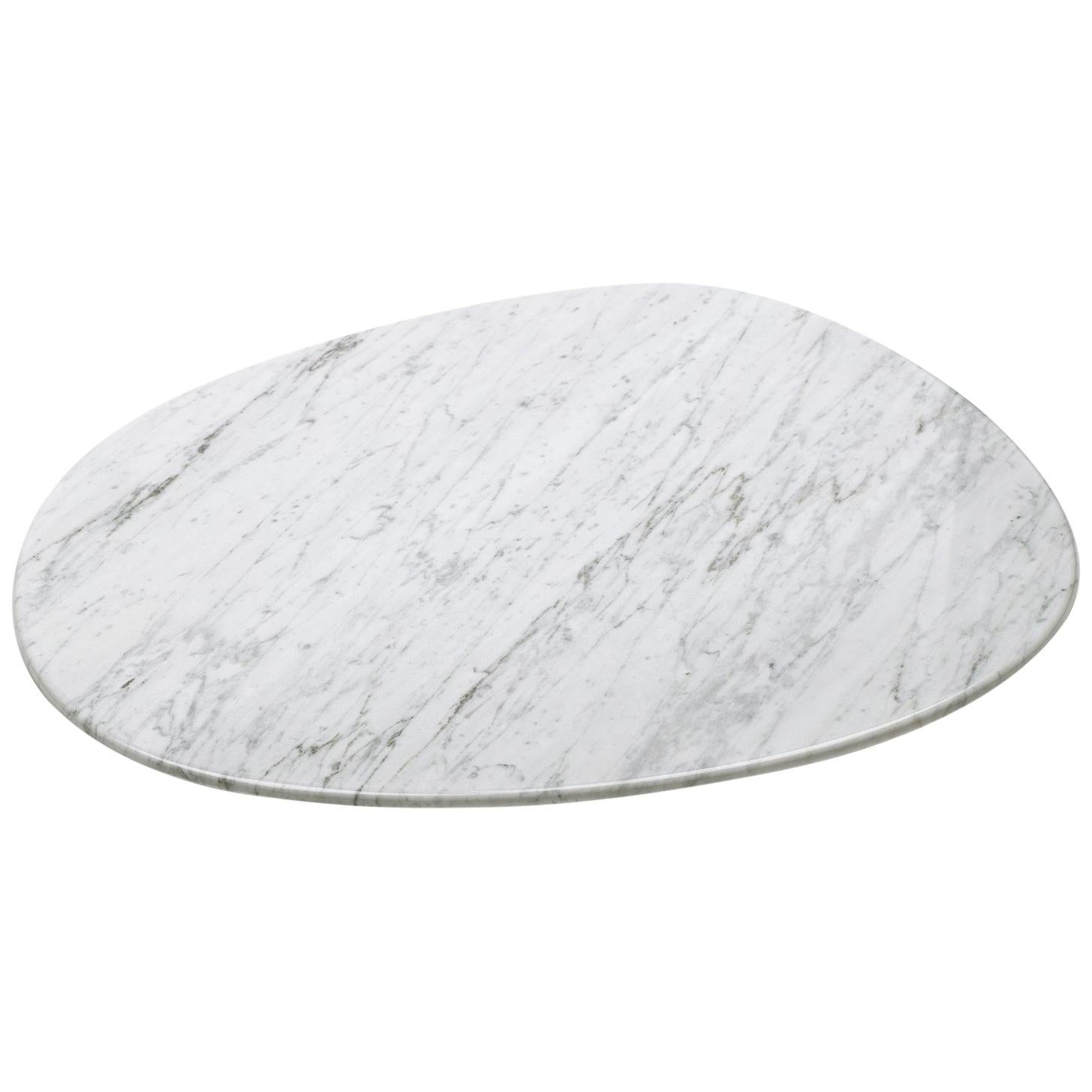 Oval plate in White Carrara Marble Handcrafted in Italy design by Boucquillon