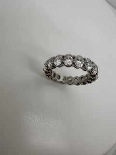 Oval platinum wedding band size 6 VS-SI diamonds F-G color 3ct
