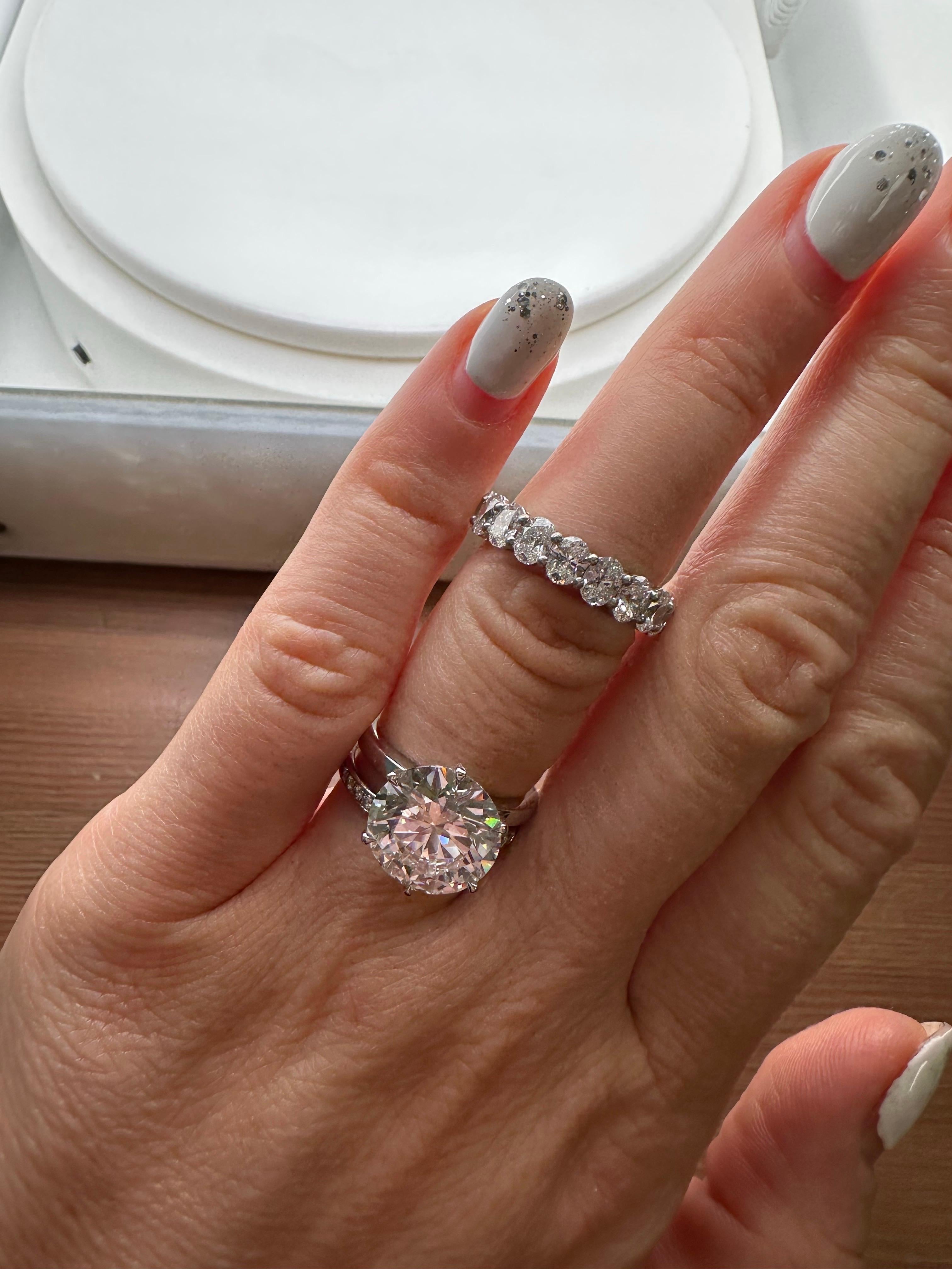 da uomo o donna Fede ovale in platino misura 6 diamanti VS-SI colore F-G 3ct in vendita