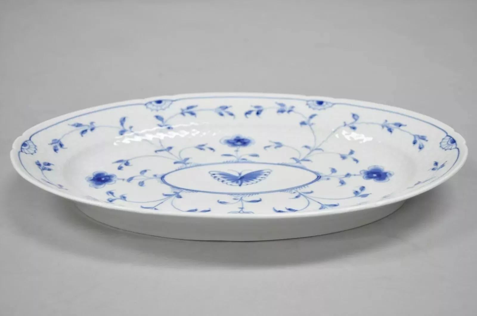 Plato ovalado 16 Bing y Grondahl B&G Kjøbenhavn Dinamarca Encaje de mariposa Azul Desconocido en venta