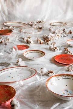 Contemporary Oval Platter 36x24 Gold Hand Painted Plate Porcelain Tableware