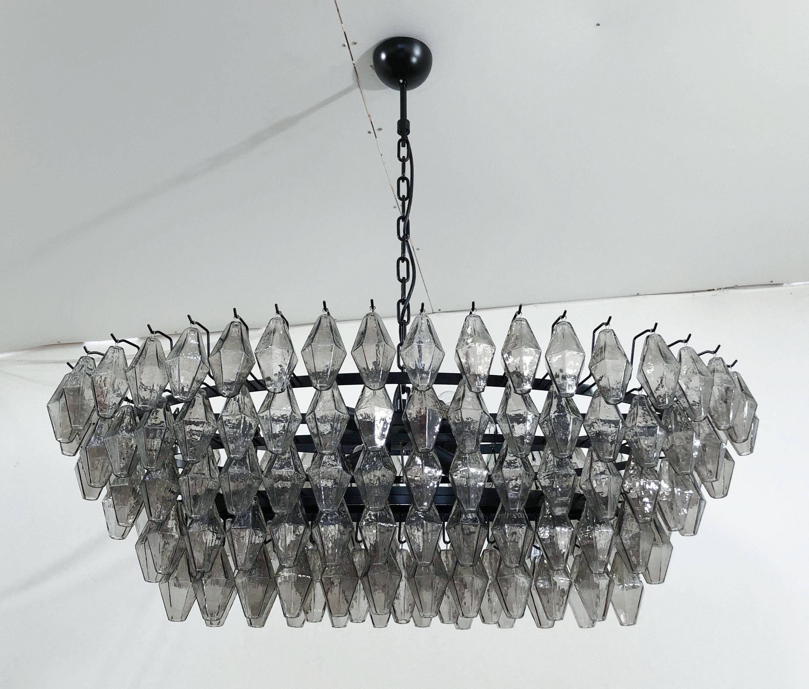 Mid-Century moderno Lampadario ovale di Murano Poliedri in vendita