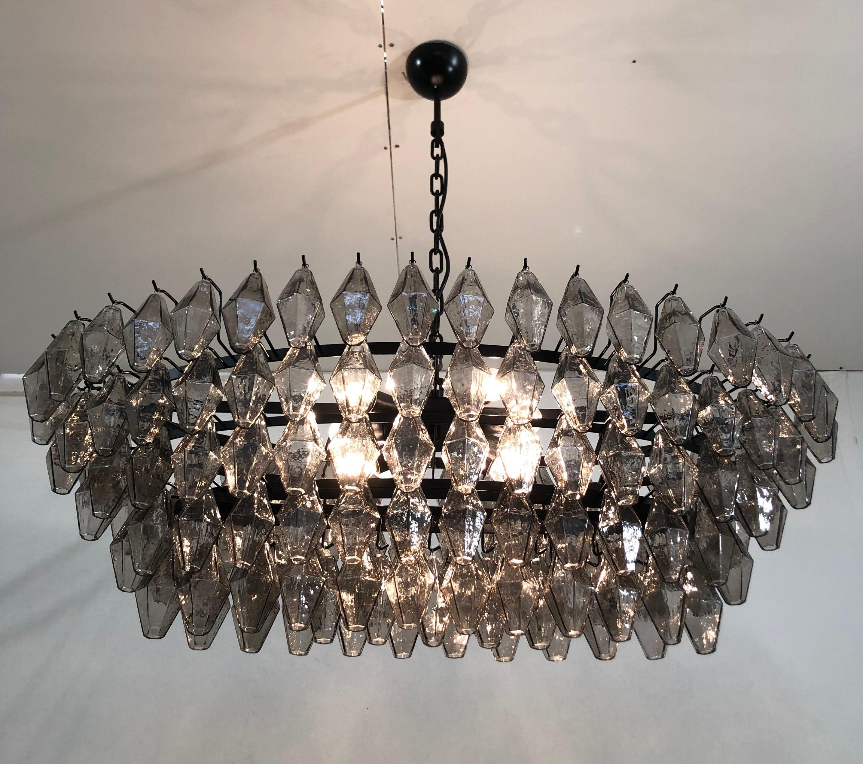 Lampadario ovale di Murano Poliedri In condizioni Nuovo in vendita a Los Angeles, CA