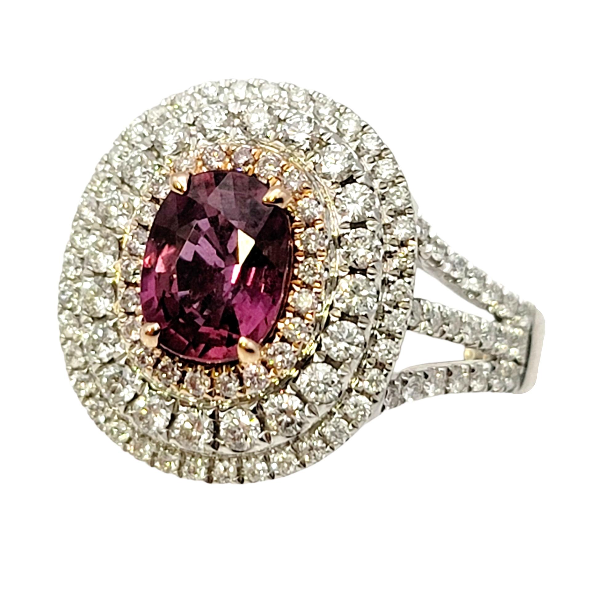 purple oval sapphire ring