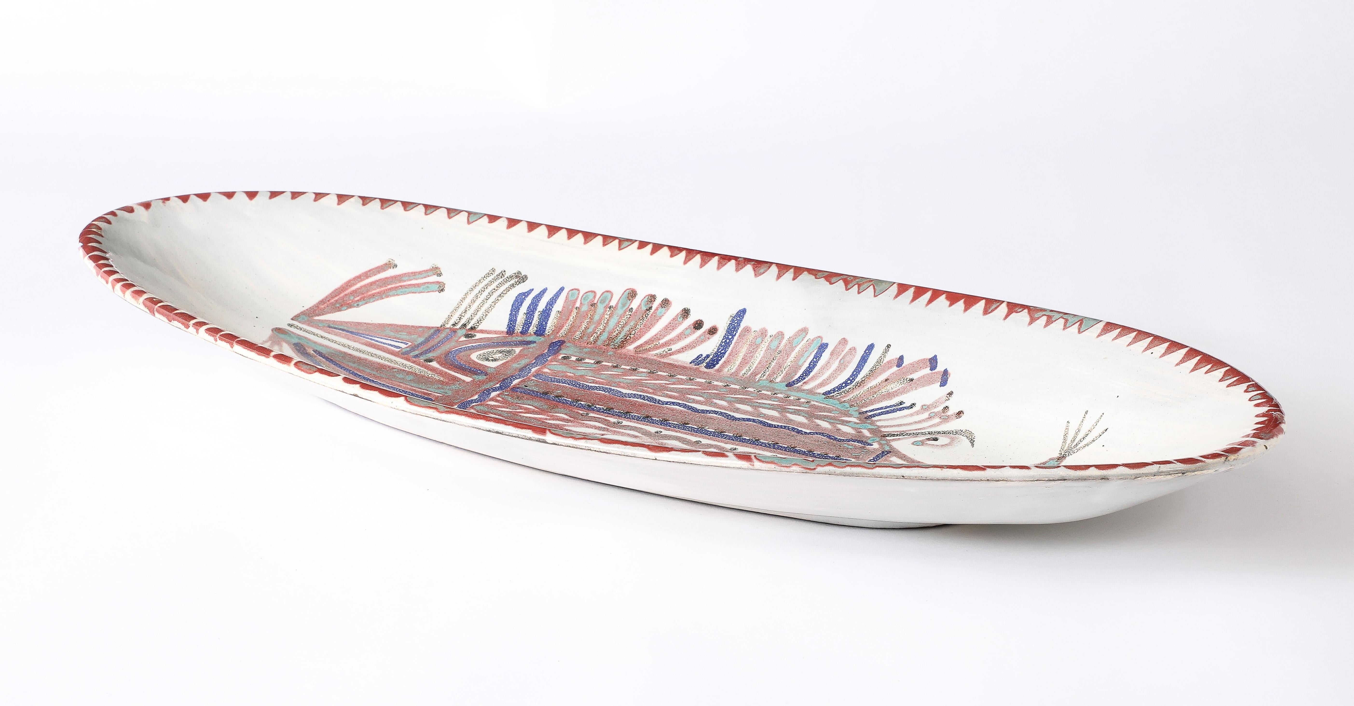 Plat à poisson ovale Rascasse, France, années 1950 en vente 4