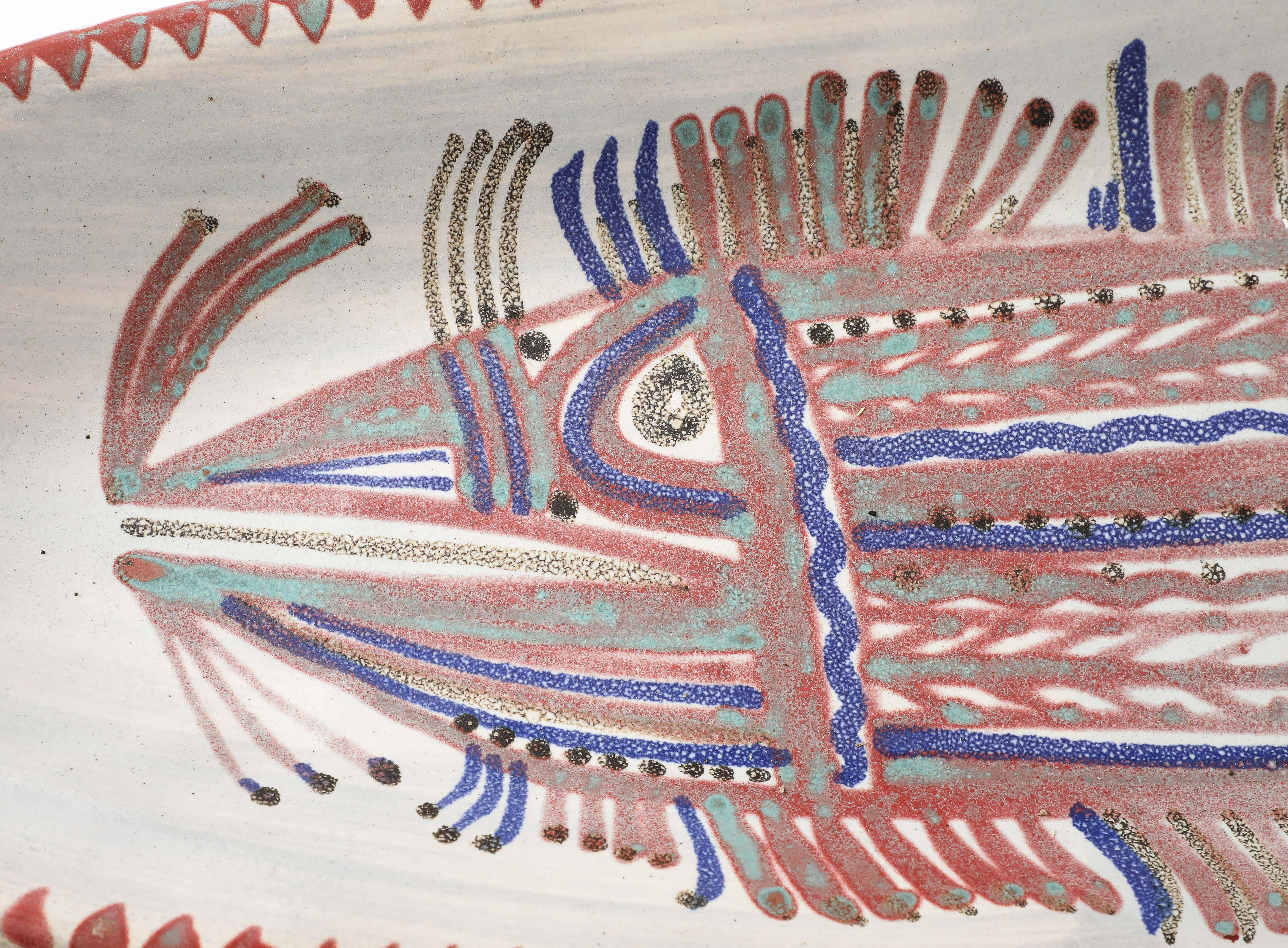 Plat à poisson ovale Rascasse, France, années 1950 en vente 6