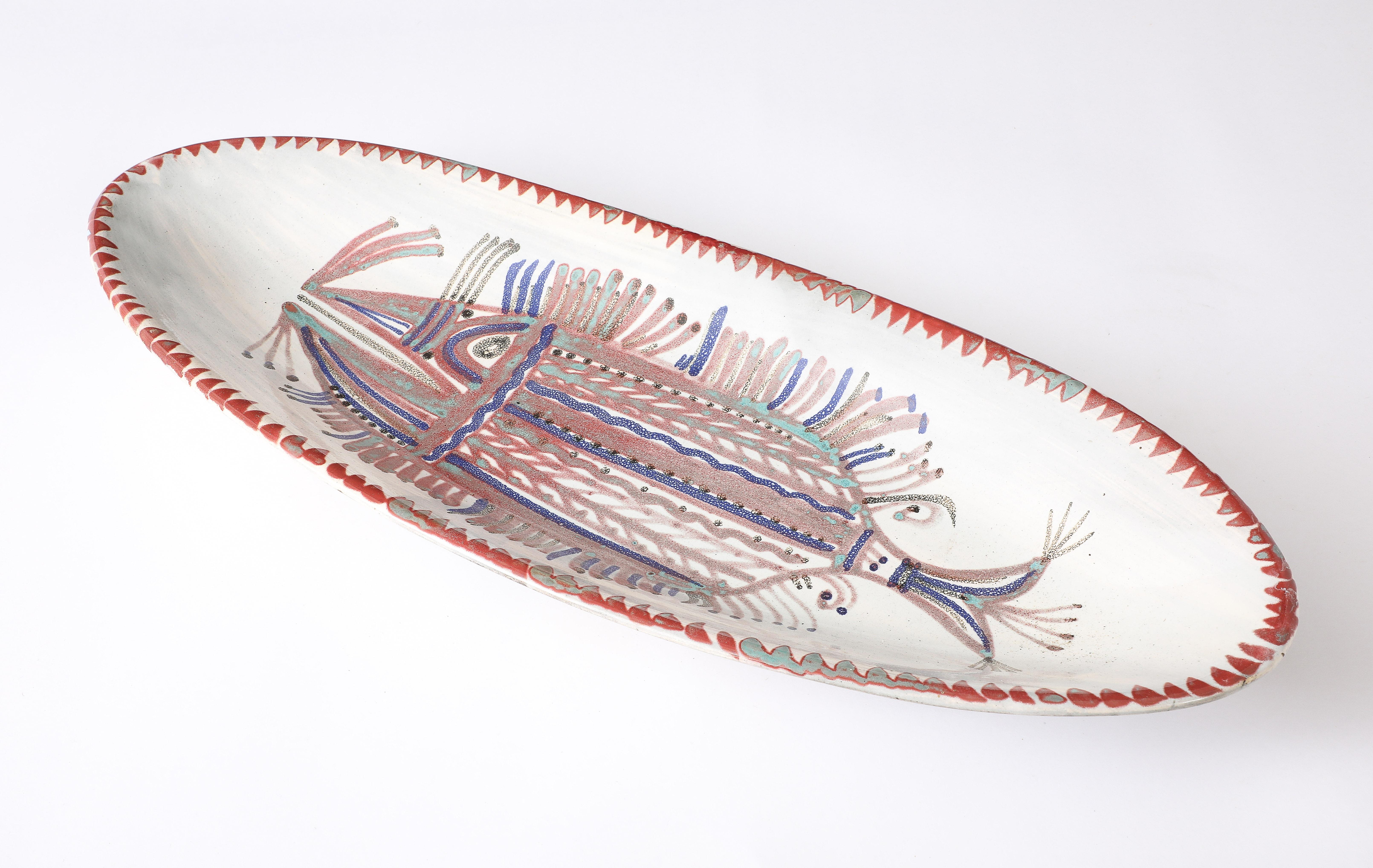 Céramique Plat à poisson ovale Rascasse, France, années 1950 en vente