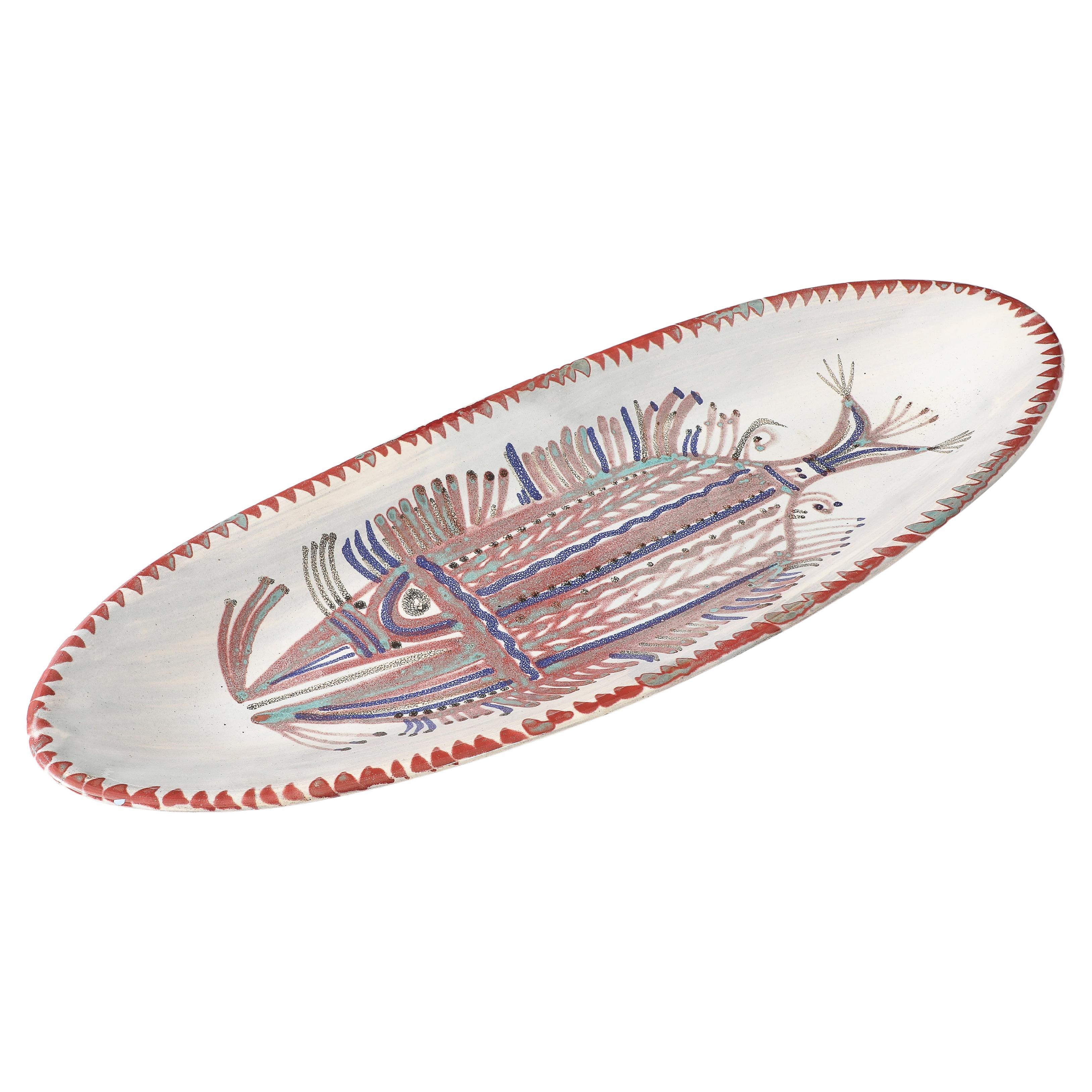 Plat à poisson ovale Rascasse, France, années 1950 en vente