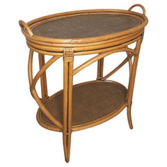 Oval Rattan Tray Top Table, 1960's