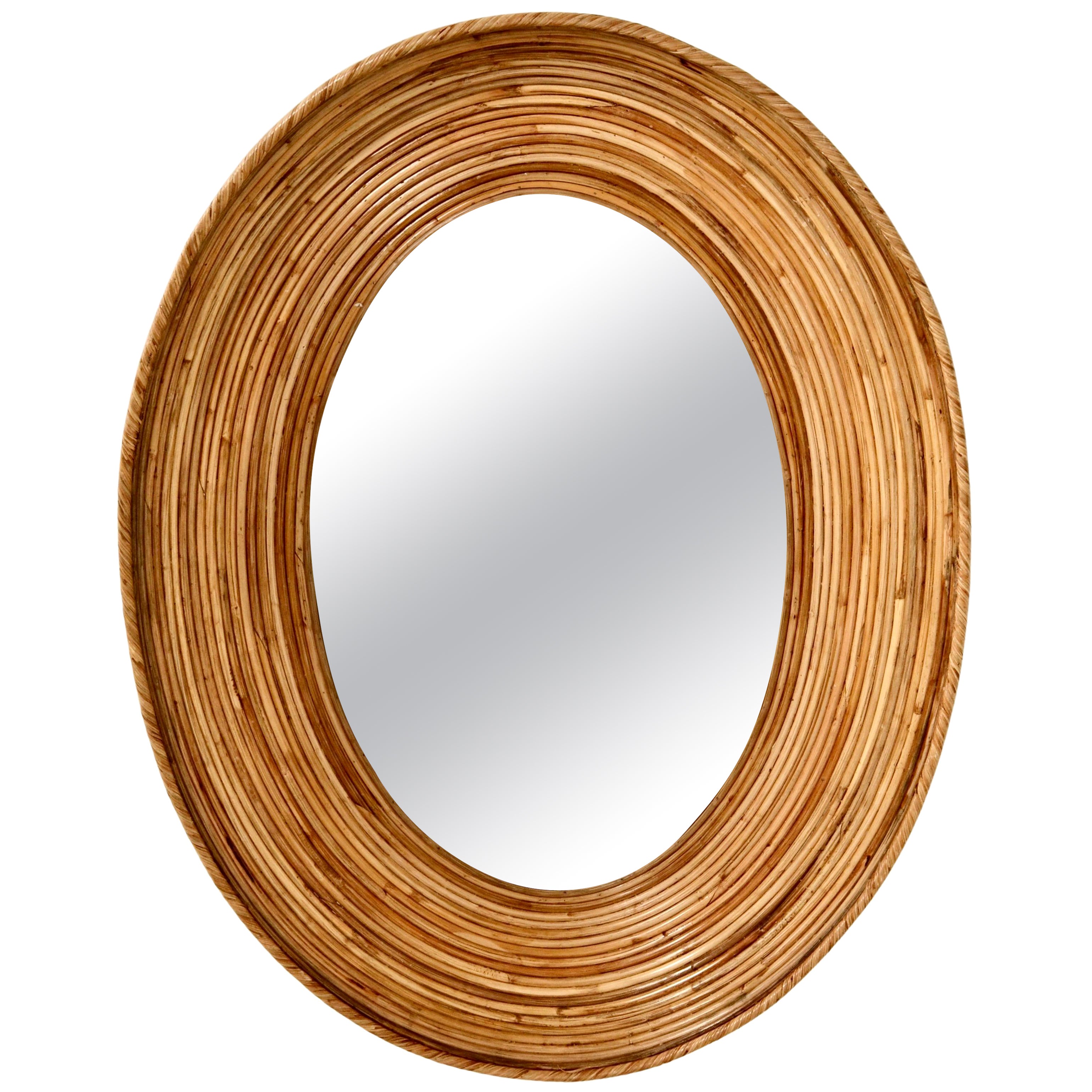 Oval Rattan Wall Mirror