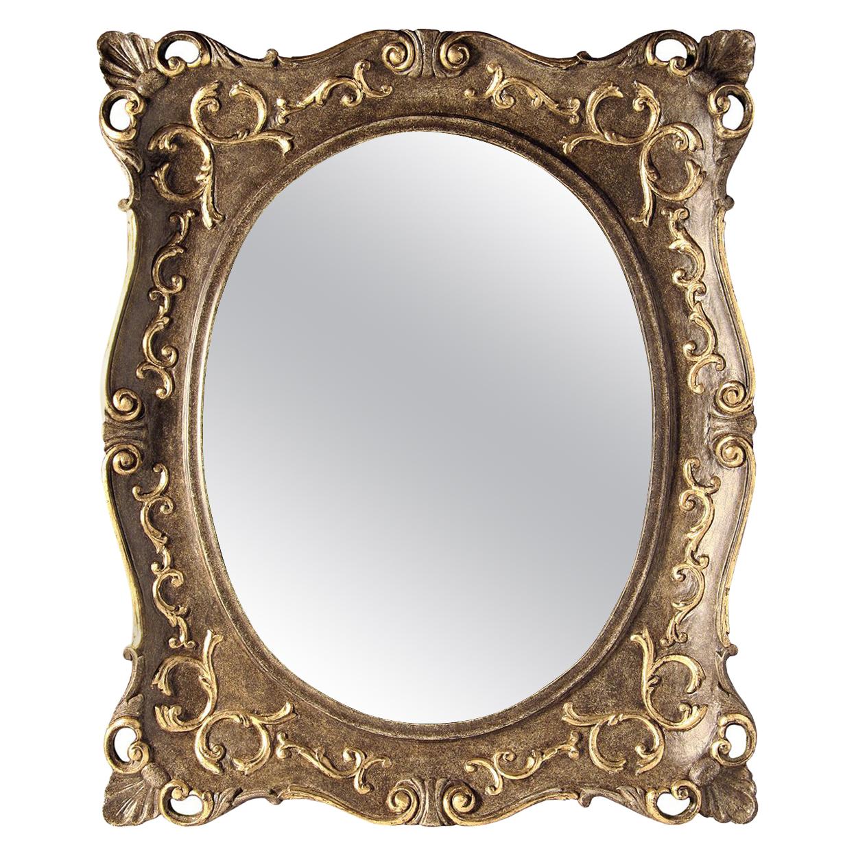 Antique Oval Gold Leaf Mirror For Sale at 1stDibs