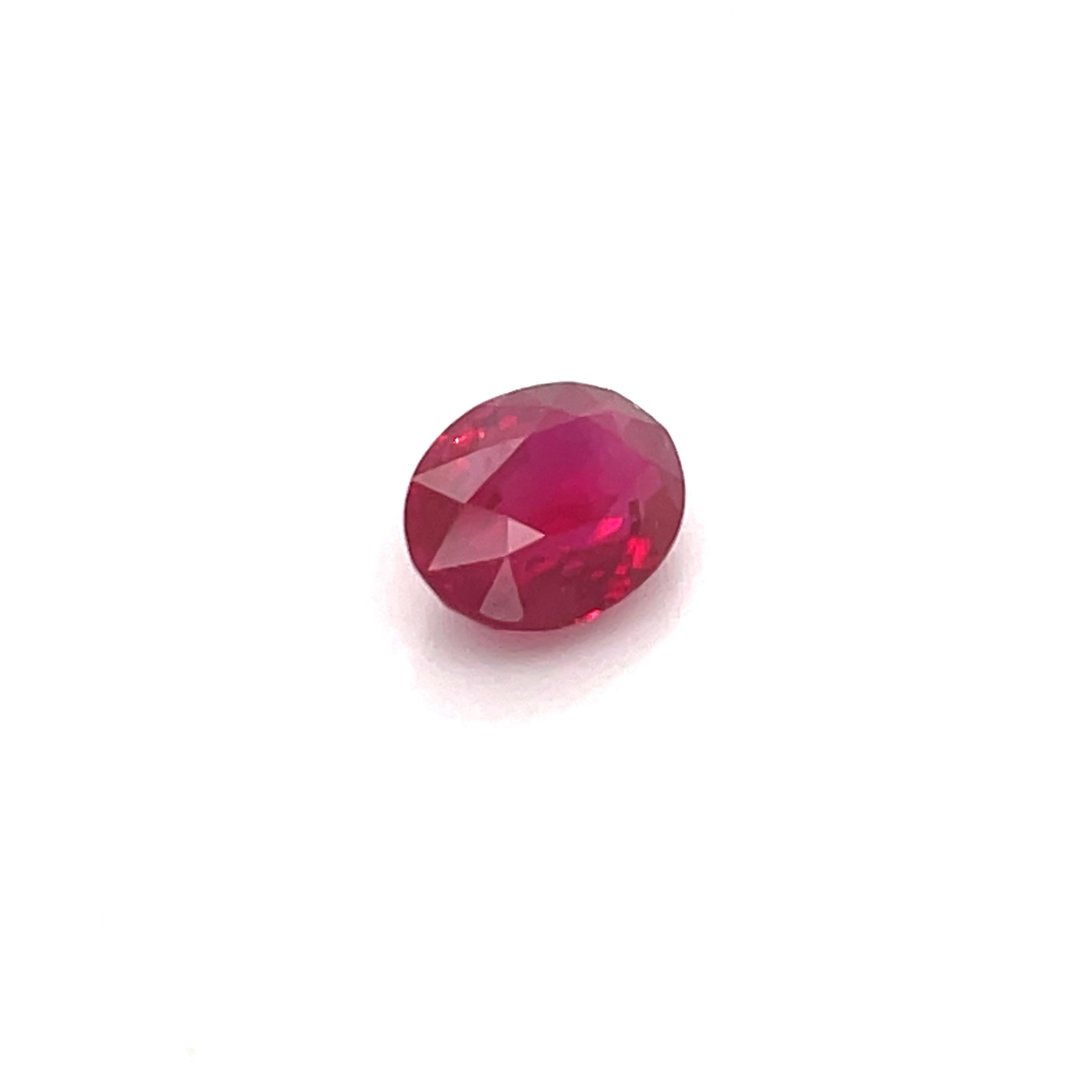 GRS & GIA zertifiziert Oval Form roten Rubin mit einem Gewicht von 2,17 Karat und misst 8,80 x 6,70 MM, Birma. Beheizt.
Kann in einem Ring, Anhänger oder Armband angepasst werden. 
Mehr Rubine auf Lager.
E-Mail für weitere Einzelheiten. 