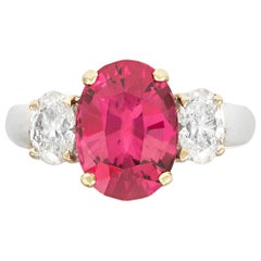 Oval Red Spinel Ring, 3.76 Carat