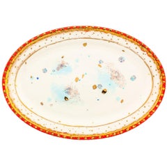 Contemporary Oval Platter 41x28cm Gold Hand Painted Plate Porcelain Tableware