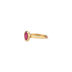 Oval Rose Cut Ruby Bezel Ring