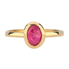 Oval Rose Cut Ruby Bezel Ring